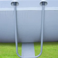 Piscina Rettangolare 549X305X122 cm Con Pompa a Sabbia Scaletta e Telo