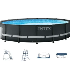 Piscina Rotonda Intex 488x488x122 cm Pompa a Sabbia Teli Scaletta
