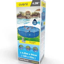 Piscina Tonda Fuori Terra Con Struttura Pompa Filtro 420x84 cm