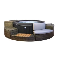 Piscina Vasca Idromassaggio Spa 193x73 con Mobili 6 Persone Filtro Semi Rigida