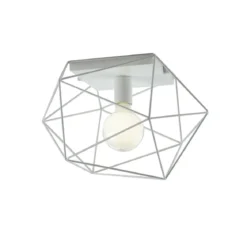 Plafoniera Bianca Intec Lampada a Soffitto Moderna con Punto Luce E27