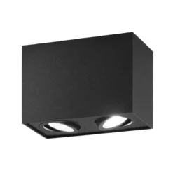 Plafoniera in Alluminio Nero Lampada Intec da Soffitto Faretto Quadrato