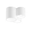 Plafoniera in Gesso Verniciabile 3 Punti Luce da Soffitto Faretto Bianco