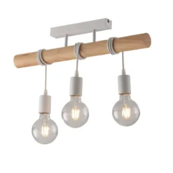Plafoniera in Legno e Metallo Lampada a Soffitto Luce Design Moderno