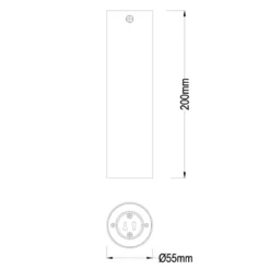 Plafoniera in Metallo Bianco Faretto da Soffitto Punto Luce Tubolare