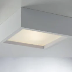 Plafoniera Quadrata in Gesso Bianca Lampada da Soffitto Verniciabile