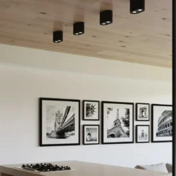 Plafoniera Rotonda Nera Lampada Intec a Soffitto Faretti Orientabili