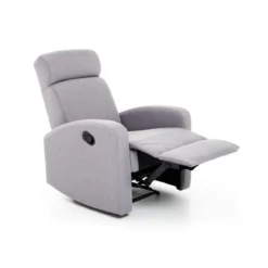 Poltrona Alzapersona Grigia Manuale Tessuto Reclinabile per Anziani Relax