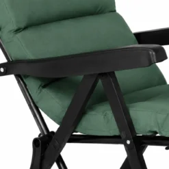 Poltrona Automatica da Esterno Verde Schienale Regolabile 6 Posizioni