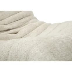 Poltrona Bouclé Compressa Bianco Imbottita Moderna per Salotto Lounge