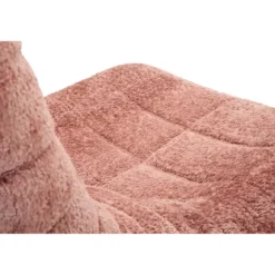 Poltrona Bouclé Compressa Rosa Imbottita Moderna per Salotto Lounge