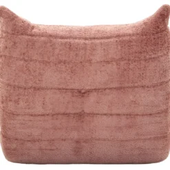 Poltrona Bouclé Compressa Rosa Imbottita Moderna per Salotto Lounge