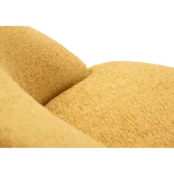 Poltrona Bouclé Senape Seduta Imbottita Moderna per Salotto Lounge
