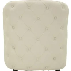 Poltrona con Pouf Poggiapiedi Bianco Similpelle per Soggiorno Camera