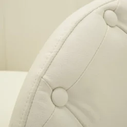 Poltrona con Pouf Poggiapiedi Bianco Similpelle per Soggiorno Camera