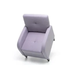 Poltrona da lettura rivestimento in tessuto Grigio