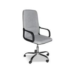 Poltrona da Ufficio Direzionale in Tessuto Grigio e base Cromata