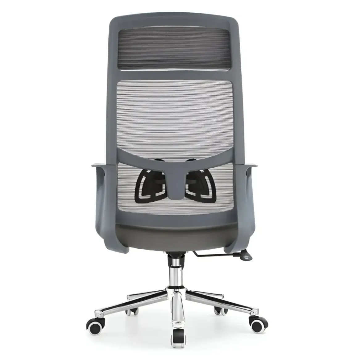 Poltrona da Ufficio Ergonomica Grigio con Schienale Alto in Rete Reclinabile