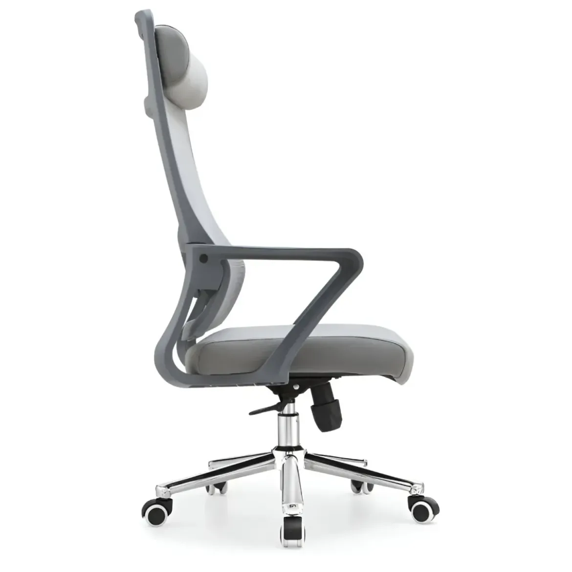 Poltrona da Ufficio Ergonomica Grigio con Schienale Alto in Rete Reclinabile