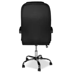 Poltrona da Ufficio Presidenziale Ergonomica Reclinabile Ecopelle Nero