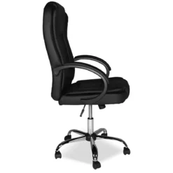 Poltrona da Ufficio Presidenziale Ergonomica Reclinabile Ecopelle Nero