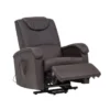 Poltrona Elettrica Reclinabile in Ecopelle Marrone Relax con Braccioli