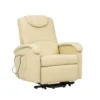 Poltrona Elettrica Reclinabile in Ecopelle Beige con Braccioli Relax
