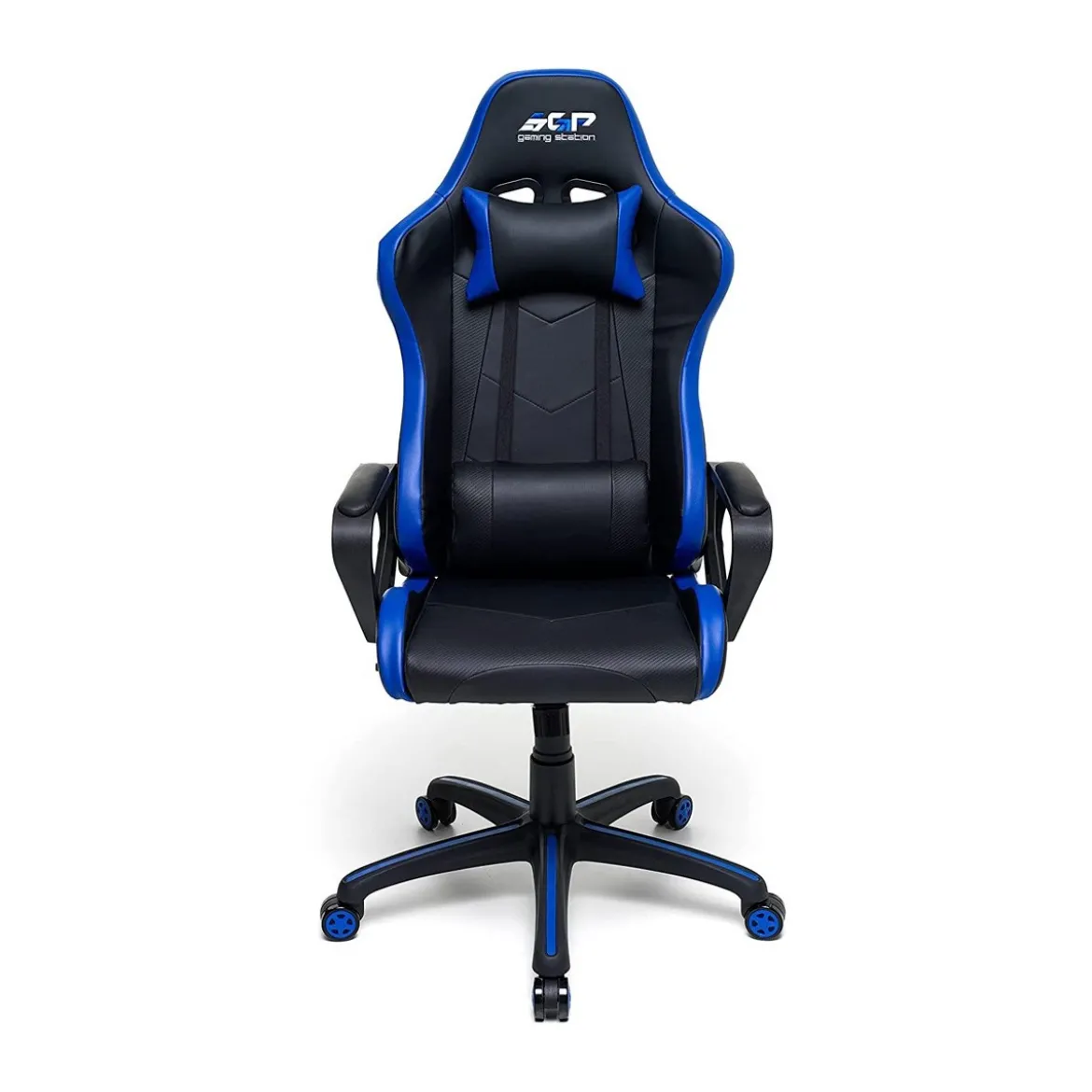 Poltrona Gaming da Ragazzo Blu Ergonomica con Braccioli e Ruote Sedia Scrivania