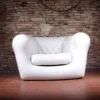 Poltrona Gonfiabile 1 Posto in PVC Bianco per Interno Esterno Valvole