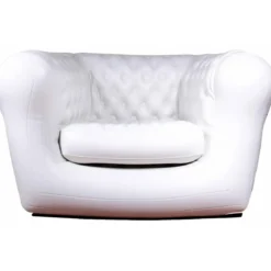 Poltrona Gonfiabile 1 Posto in PVC Bianco per Interno Esterno Valvole