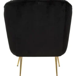 Poltrona Imbottita in Spugna Nero con Cuscino Gambe in Metallo