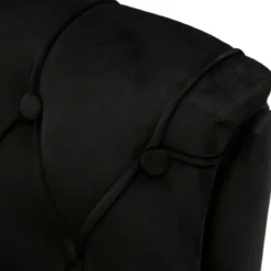 Poltrona Imbottita in Spugna Nero con Cuscino Gambe in Metallo