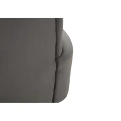 Poltrona Imbottita in Velluto Grigio con Cuscino Gambe in Metallo