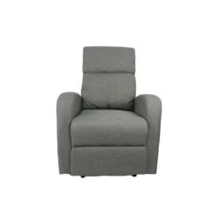 Poltrona in Tessuto Grigio Poltroncina Relax Reclinabile con Poggiapiedi