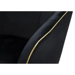 Poltrona in Tessuto Struttura in Metallo Nero Oro Sedia da Pranzo