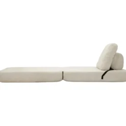 Poltrona Letto Bouclé Compressa Bianco Moderna per Salotto Camera
