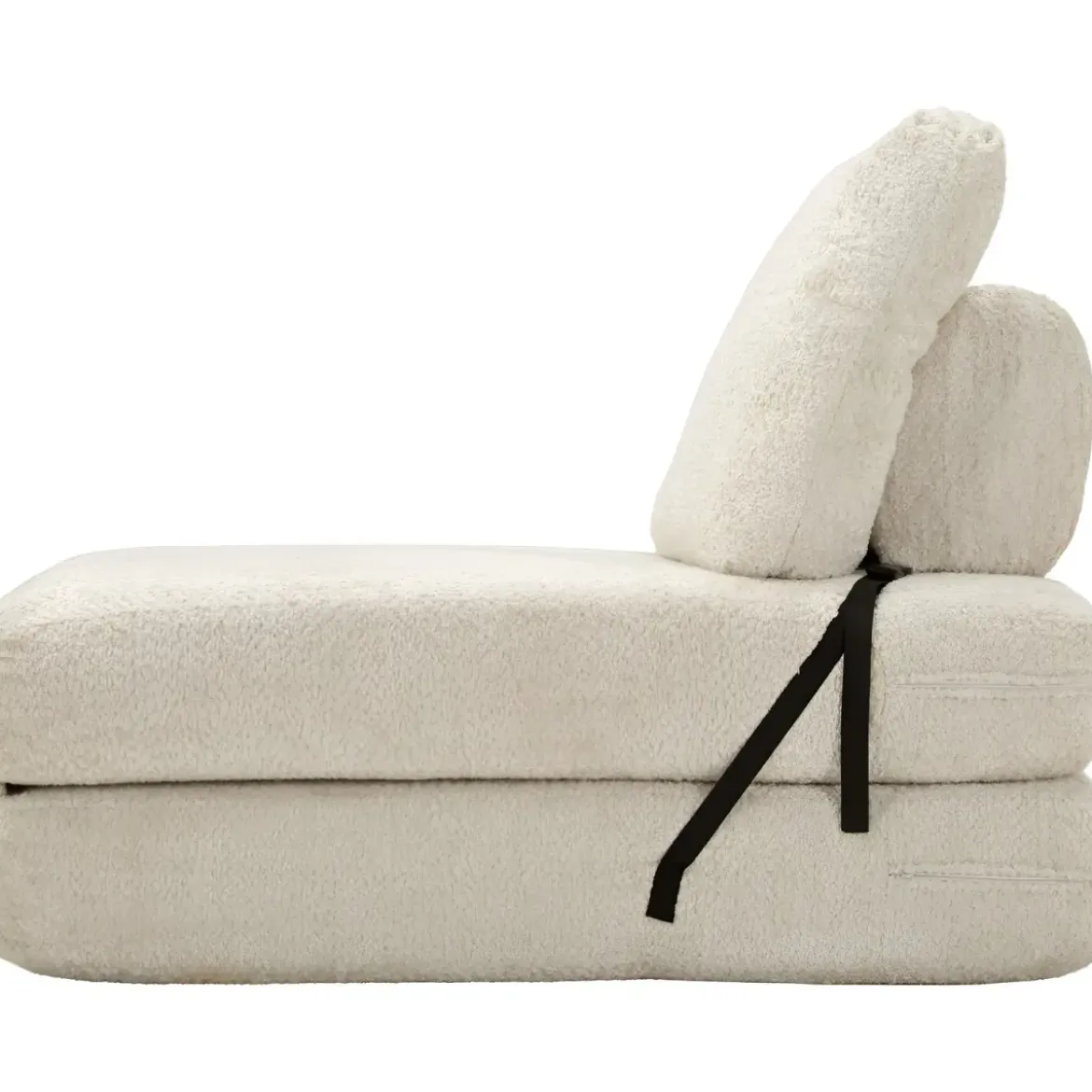 Poltrona Letto Bouclé Compressa Bianco Moderna per Salotto Camera