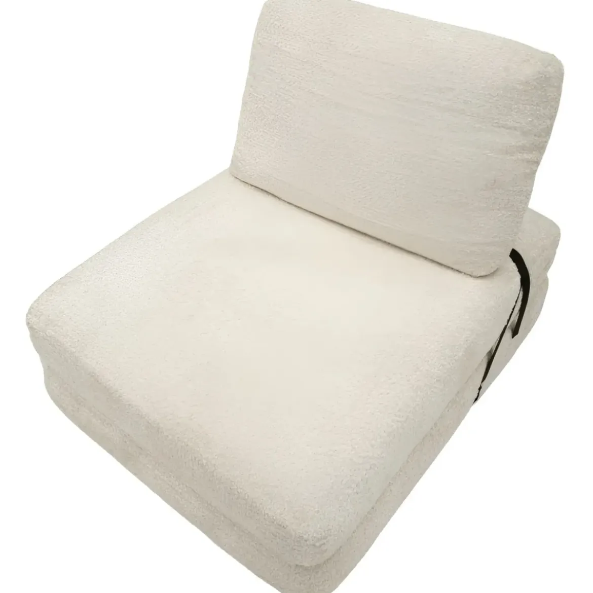 Poltrona Letto Bouclé Compressa Bianco Moderna per Salotto Camera