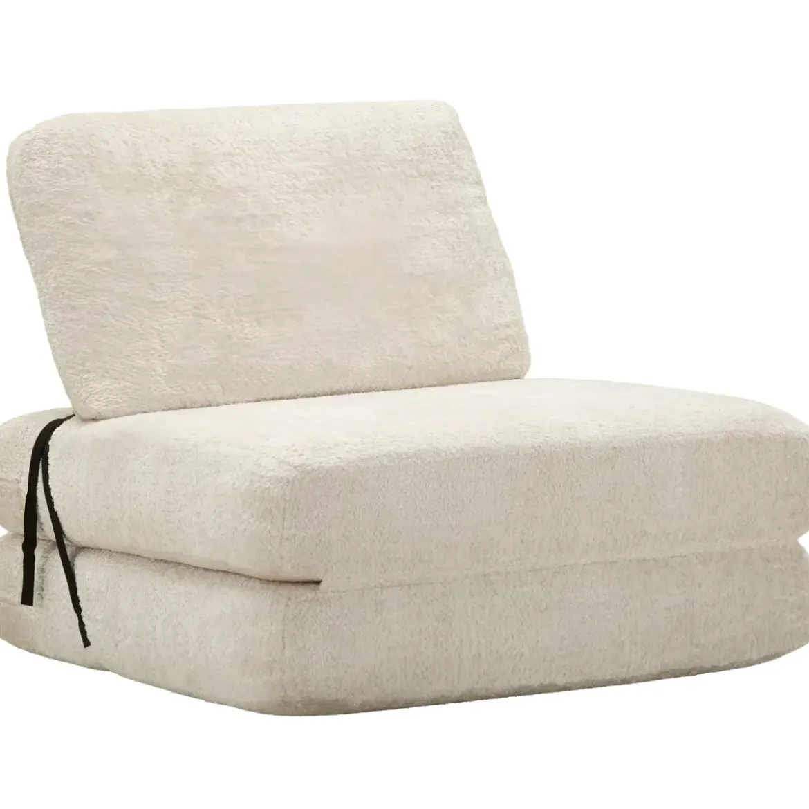 Poltrona Letto Bouclé Compressa Bianco Moderna per Salotto Camera