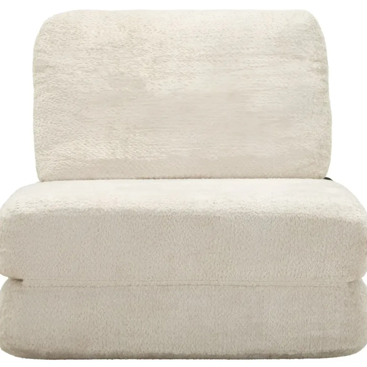 Poltrona Letto Bouclé Compressa Bianco Moderna per Salotto Camera