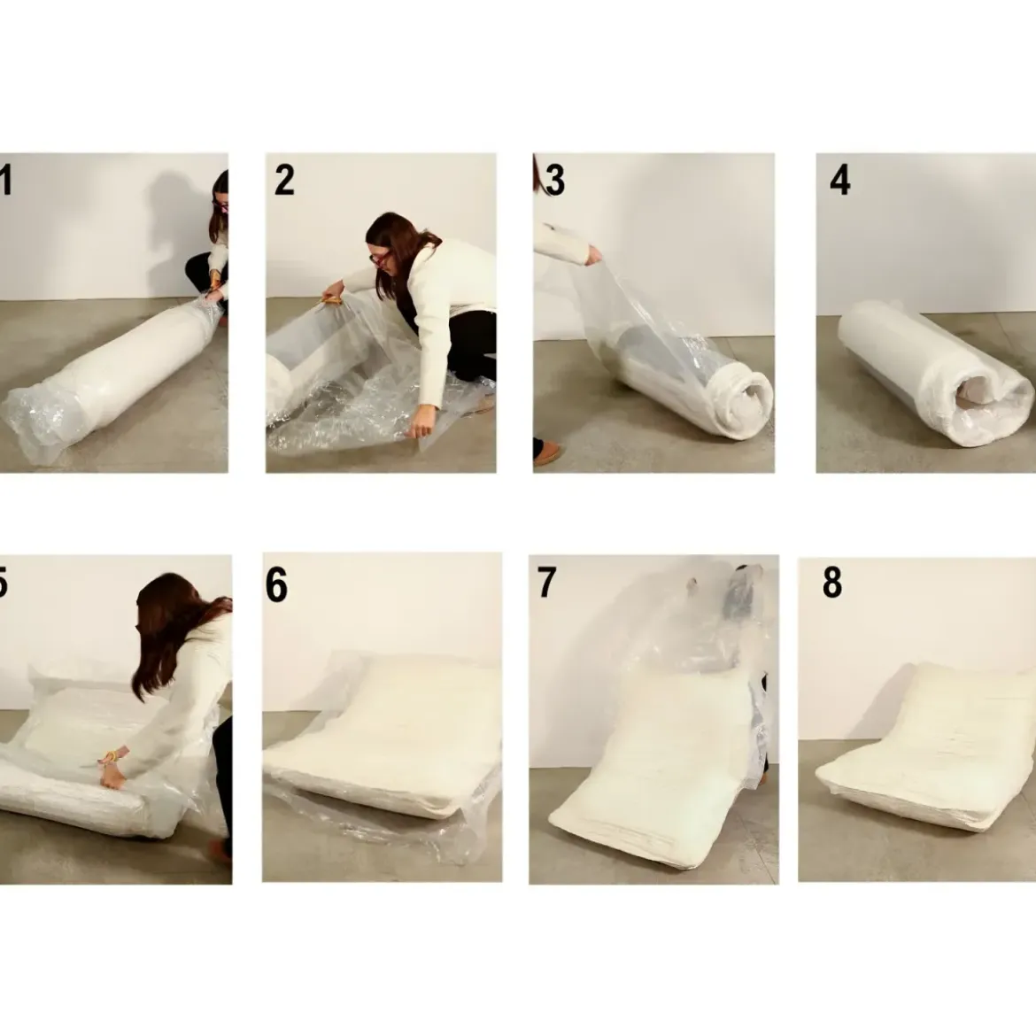 Poltrona Letto Bouclé Compressa Bianco Moderna per Salotto Camera