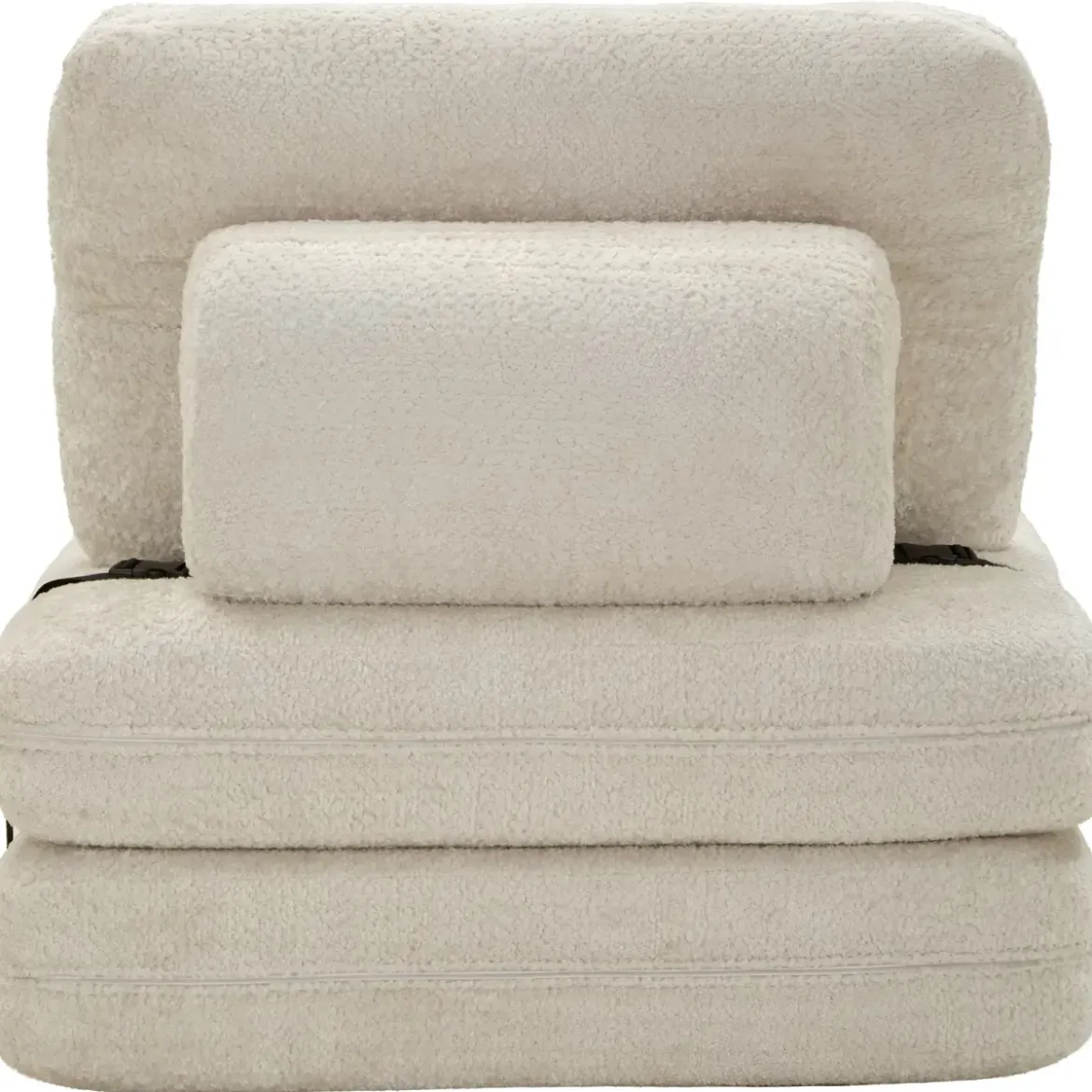 Poltrona Letto Bouclé Compressa Bianco Moderna per Salotto Camera