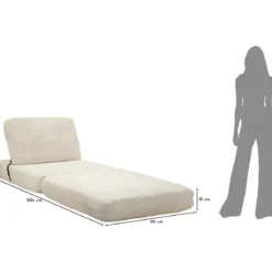 Poltrona Letto Bouclé Compressa Bianco Moderna per Salotto Camera