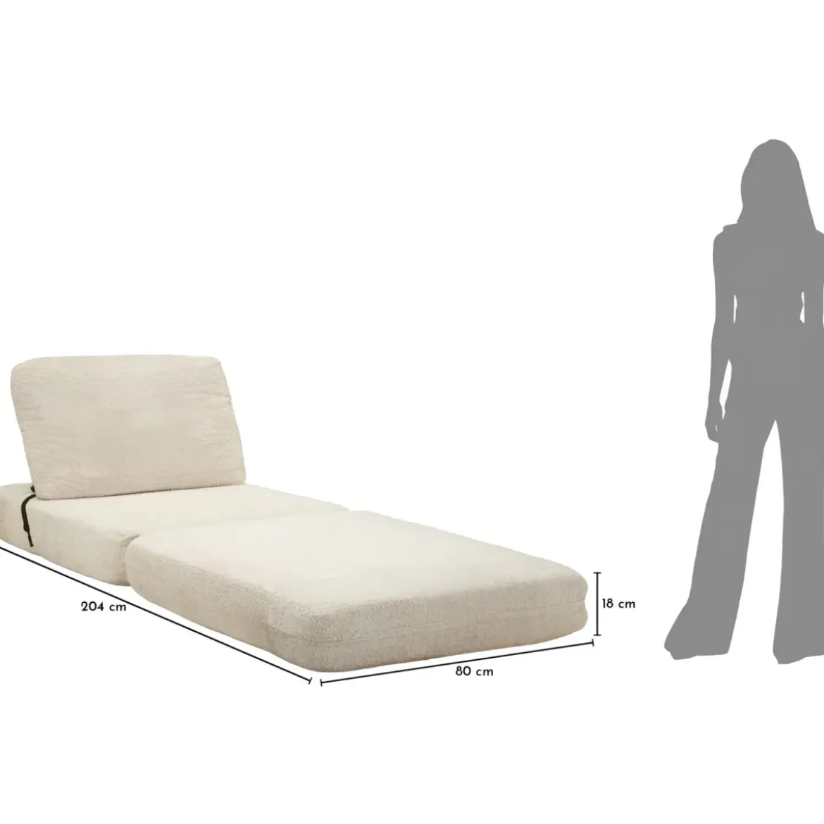 Poltrona Letto Bouclé Compressa Bianco Moderna per Salotto Camera