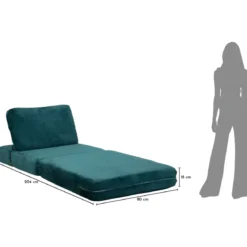 Poltrona Letto Bouclé Compressa Petrolio Moderna per Salotto Camera