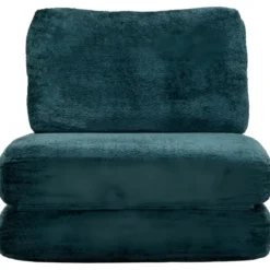 Poltrona Letto Bouclé Compressa Petrolio Moderna per Salotto Camera
