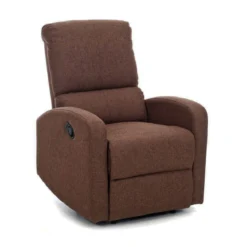 Poltrona Letto Relax Salotto Reclinabile Fiorella Marrone Tessuto Leva Manuale