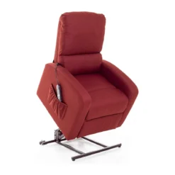 Poltrona per Anziani Alzapersona in Tessuto Rosso Elettrica Reclinabile Relax