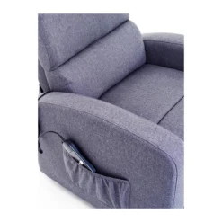 Poltrona per Anziani Elettrica Alzapersona Reclinabile Relax Sofa in Tessuto Blu