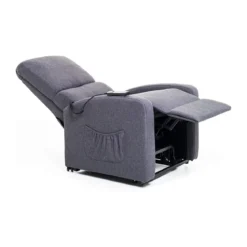 Poltrona per Anziani Elettrica Alzapersona Reclinabile Relax Sofa in Tessuto Blu